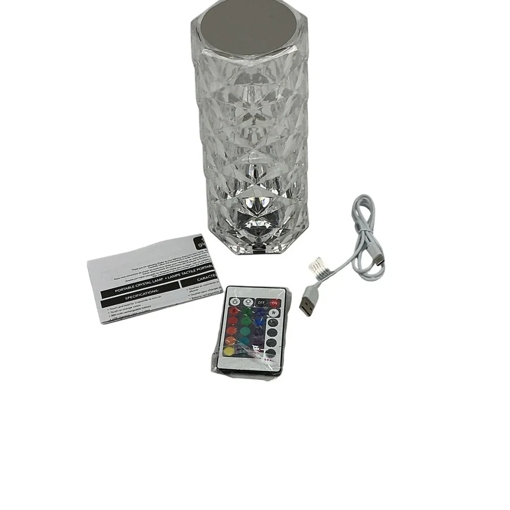 Globe Crystal LED Table Lamp‎ Portable USB Rechargeable Remote Color Changing